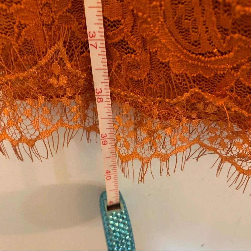 NWT Free People Spanish Chestnut Lace Wrap Stretchy Body-Con Mini Dress Size XL